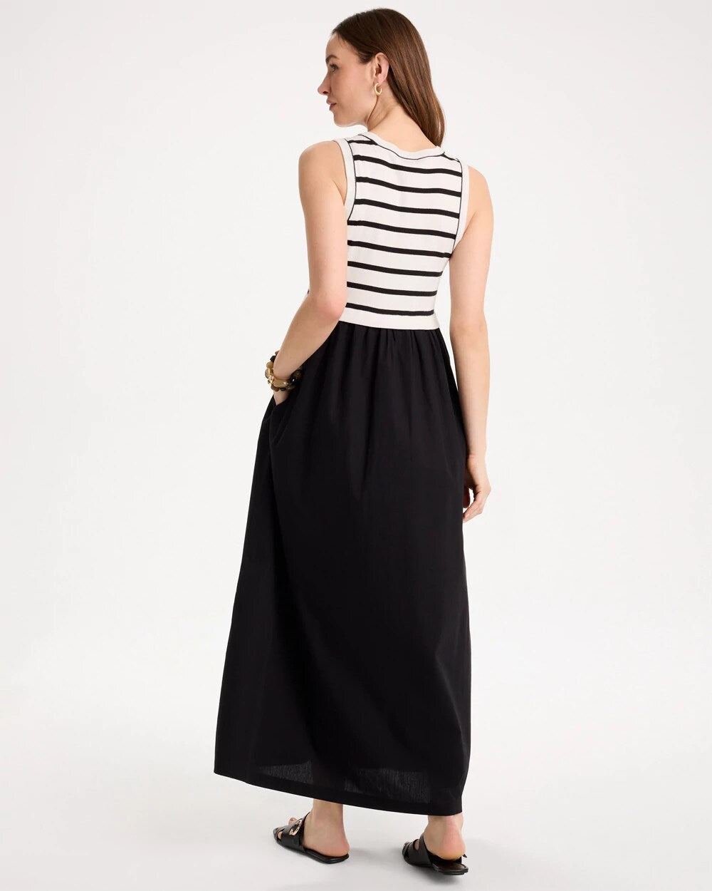 Poplin Cotton Rib Mix Dress
