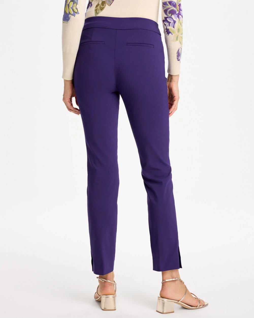 Brigitte Slim Button Hem Pants