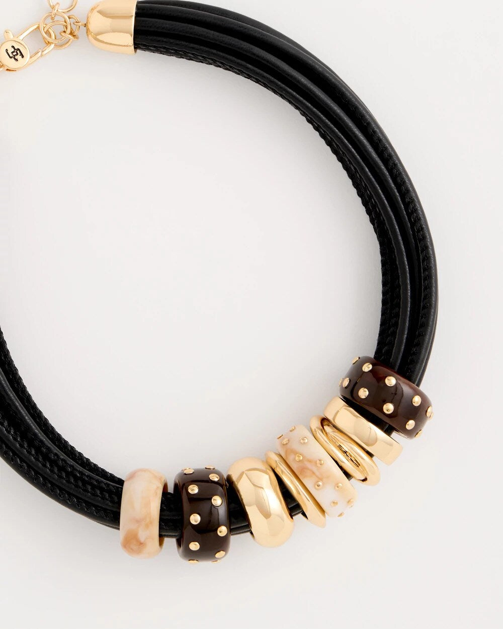 Embellished Rings Corded Necklace