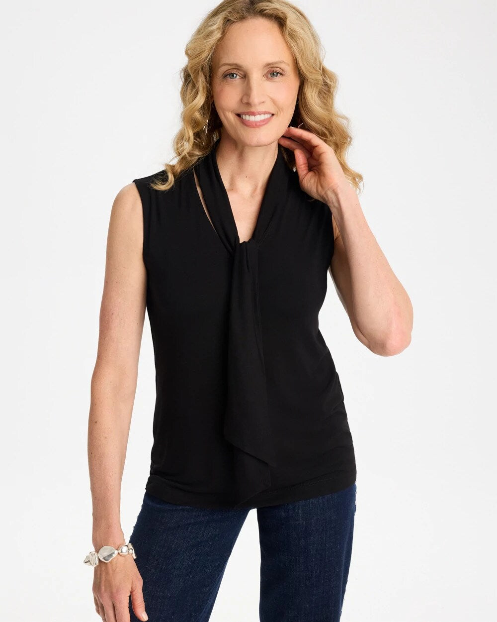 Soft Stretch Tie Neck Tank