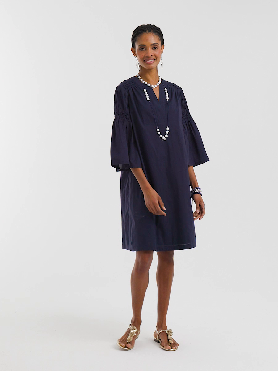 Cotton Voile Bell Sleeved Dress