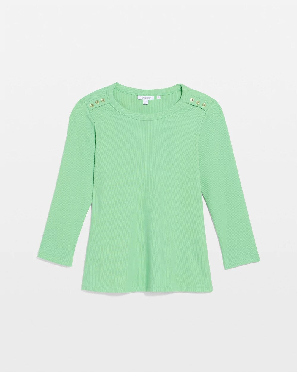 Ribbed Button Crewneck Tee