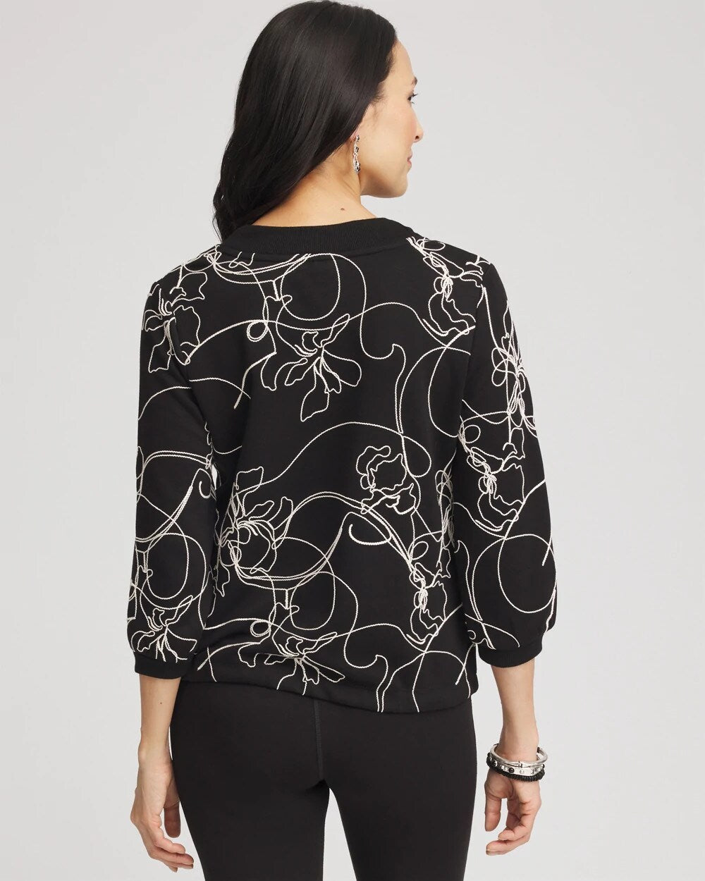 Zenergy Double-Knit Embroidered Top