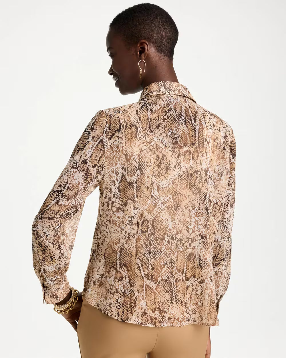 Georgette Python Animal Print Swing Blouse