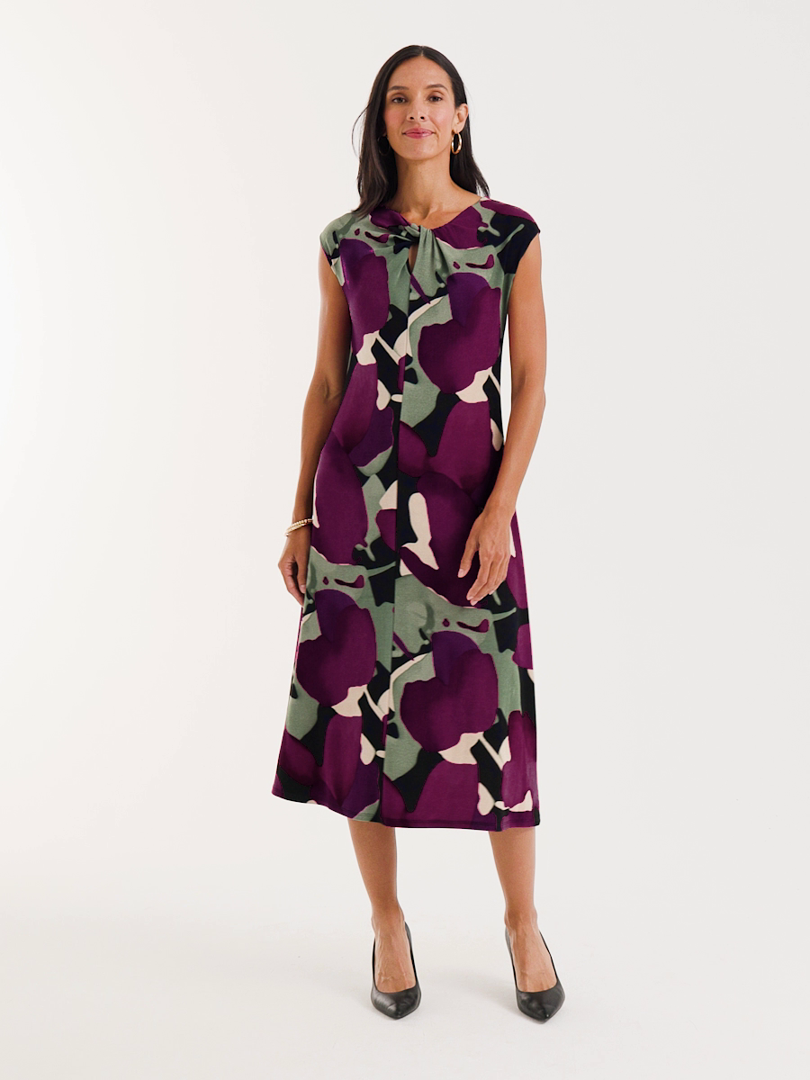 Travelers Twist Neck Midi Dress
