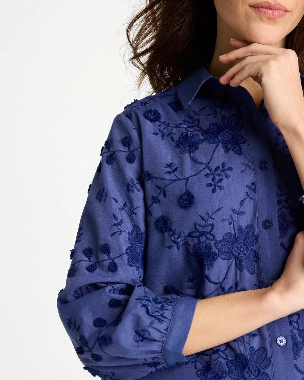 3D Floral Embroidered Top