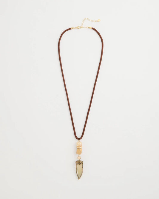 Tooth Pendant Corded Necklace