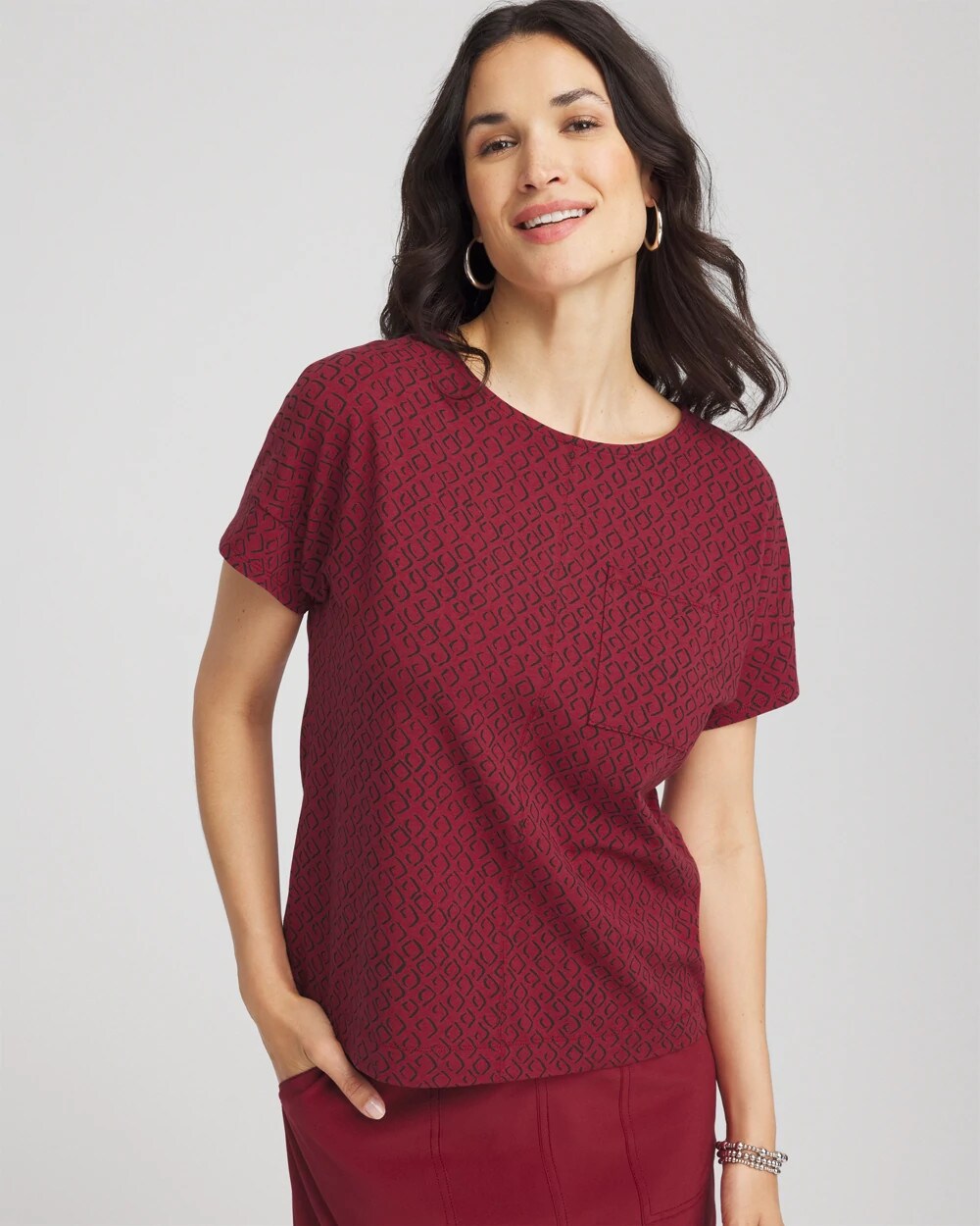 Zenergy UPF Geo-Print Dolman Top