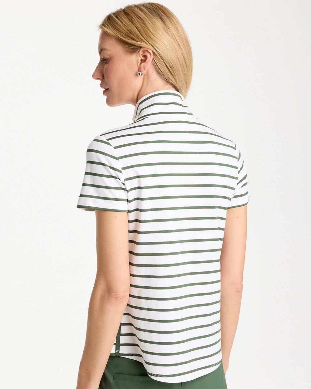Zenergy UPF Striped Half Zip Polo