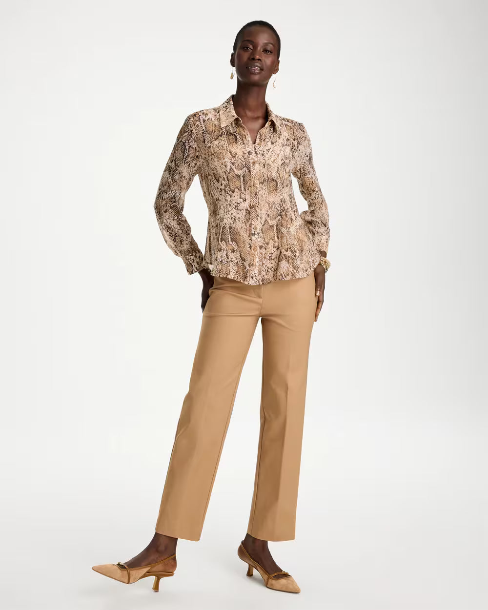 Georgette Python Animal Print Swing Blouse