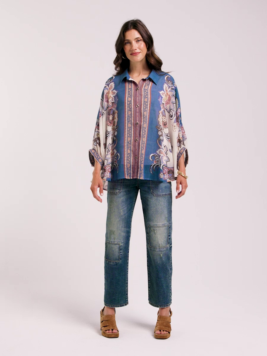 Collared Button Down Poncho