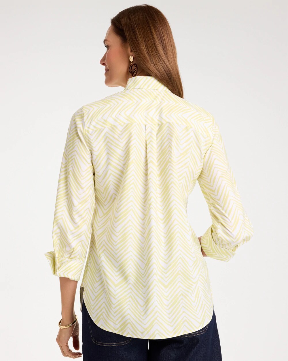 No Iron Stretch Chevron Shirt