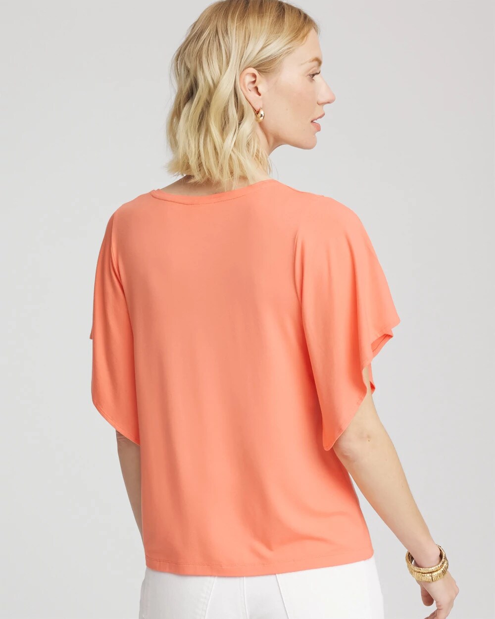 Touch of Cool Handkerchief-Sleeve V-Neck Tee