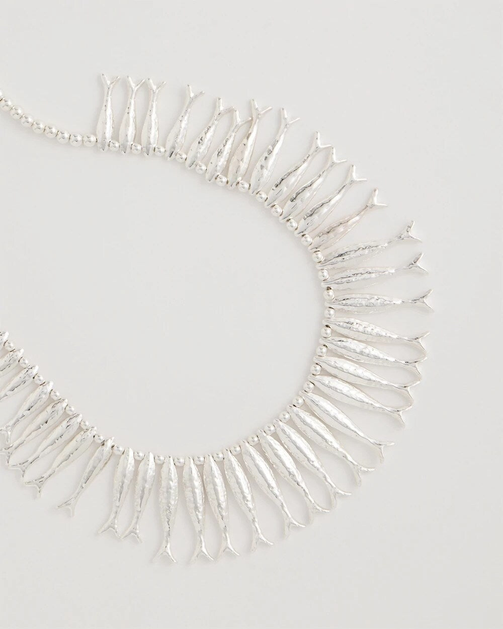 Silvertone Fish Collar Necklace