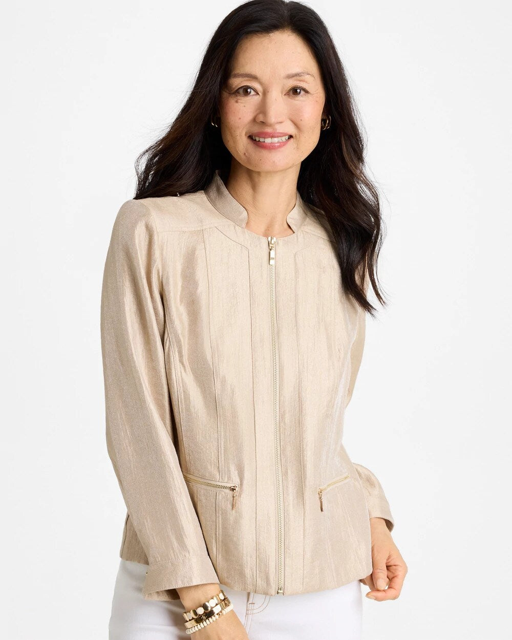 Sheen Stand Collar Jacket