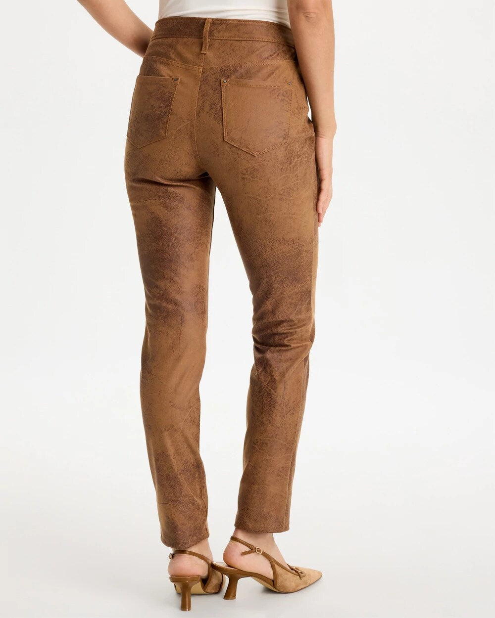 Soft Suede Knit Five-Pocket Skinny Pants