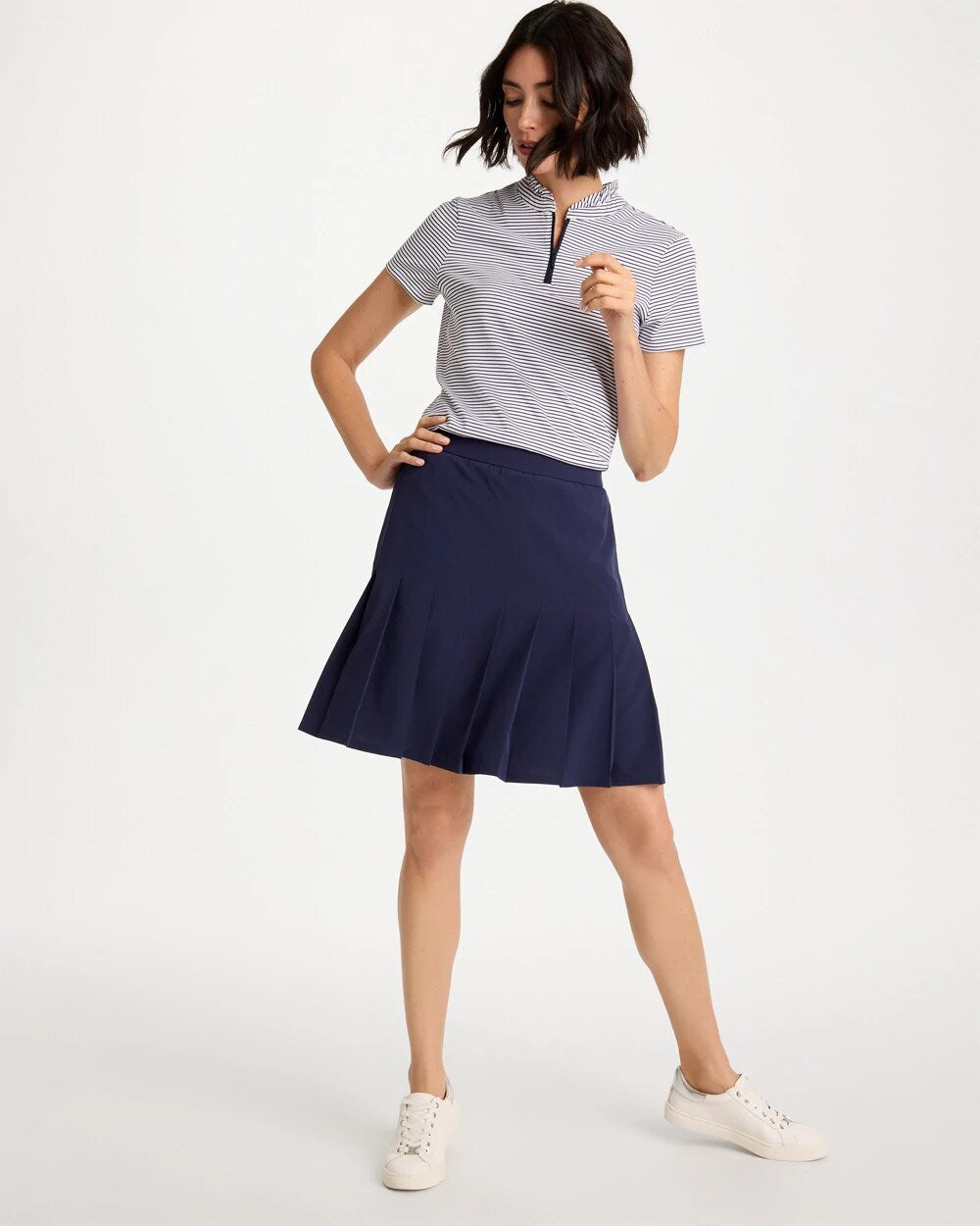 Zenergy UPF Ruffle Striped Half Zip