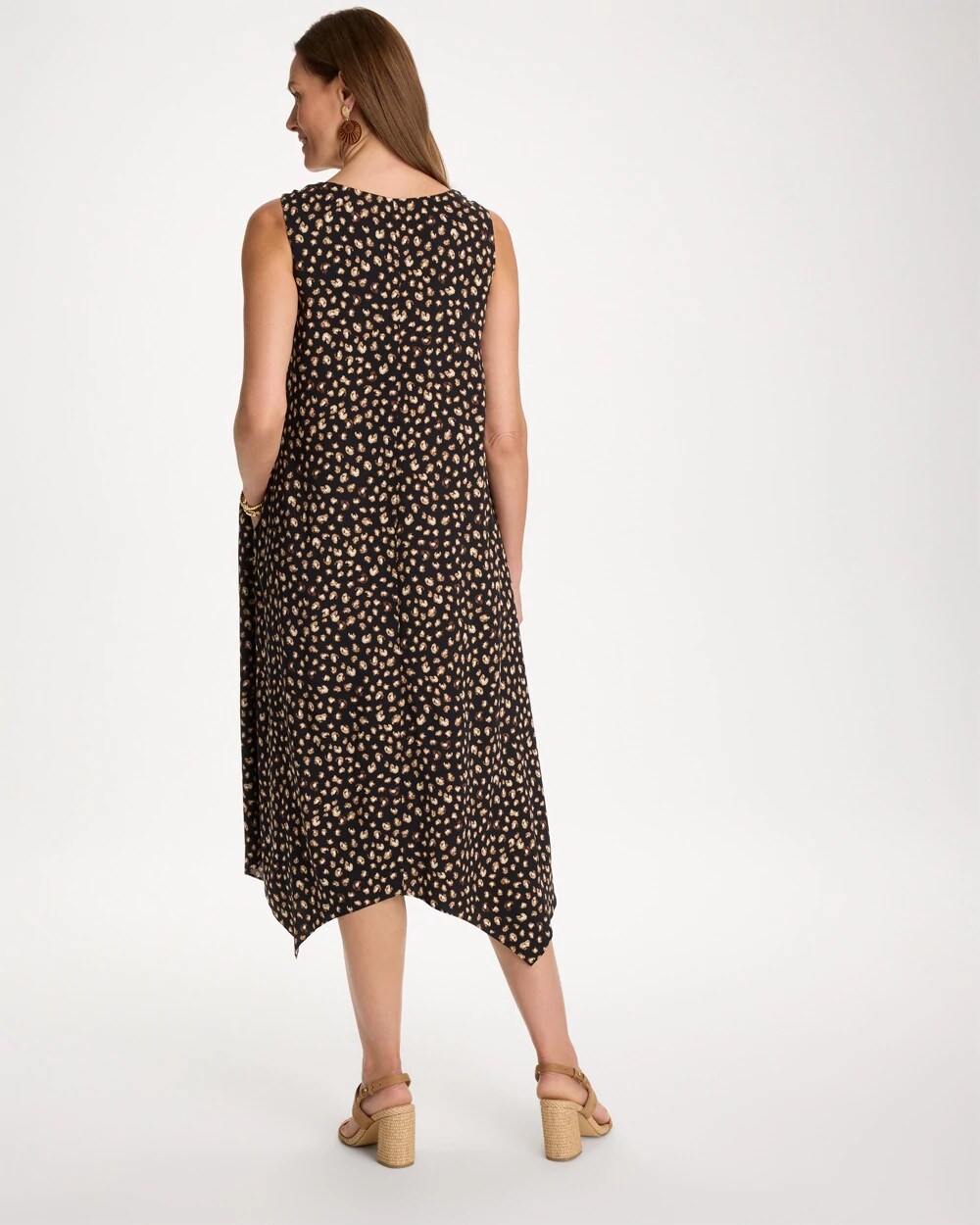Rayon-Silk Asymmetrical Hem Dress