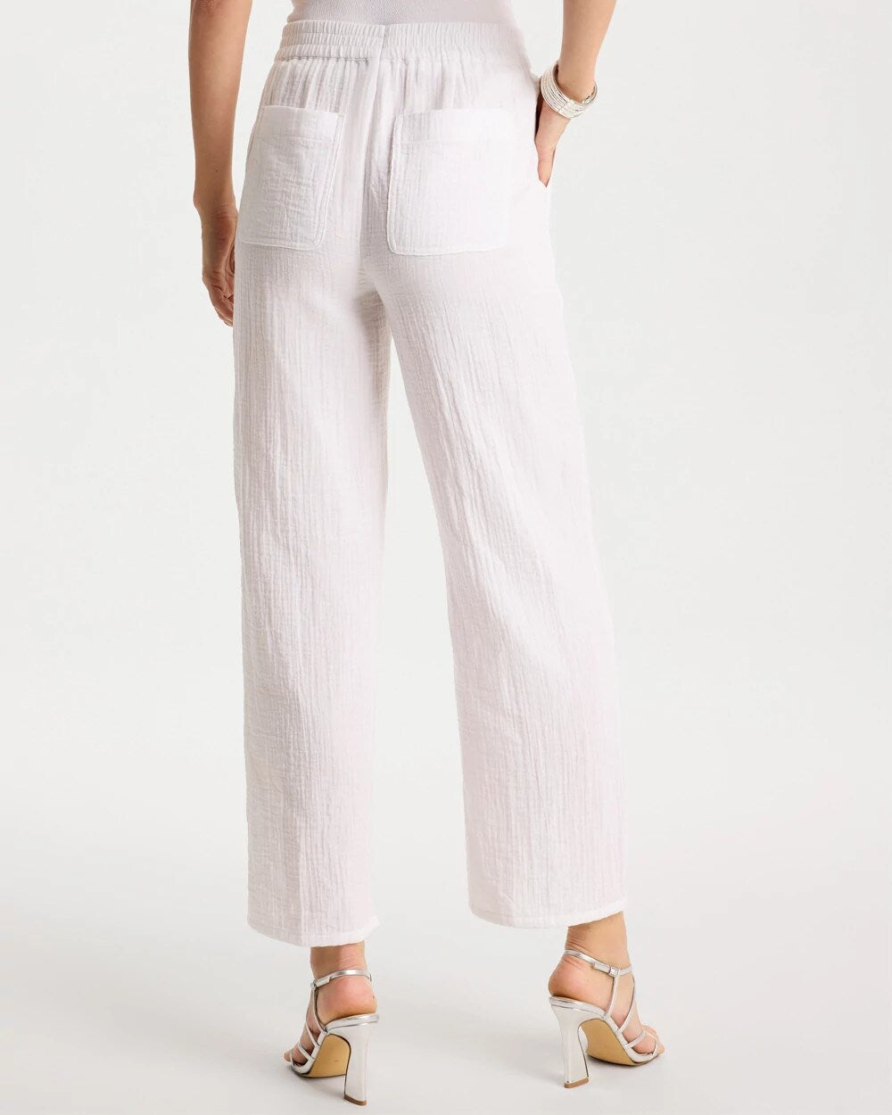 Cotton Gauze Tapered Crop Pant