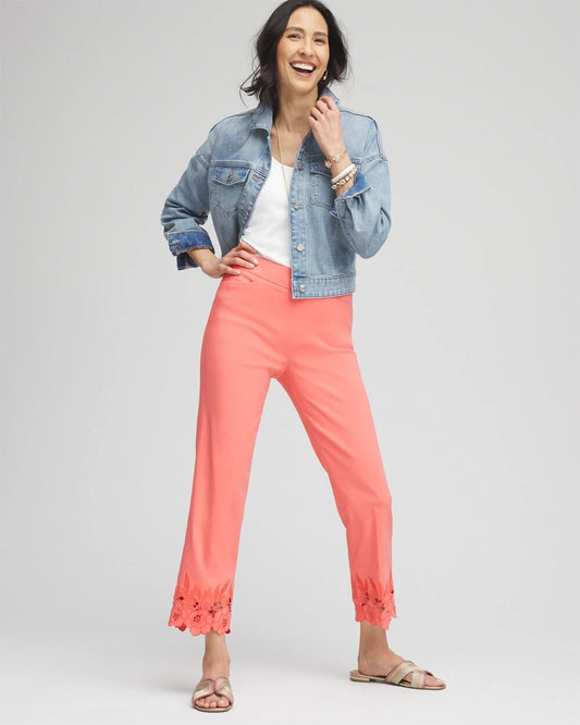 Brigitte Cutout Pull-On Cropped Pants