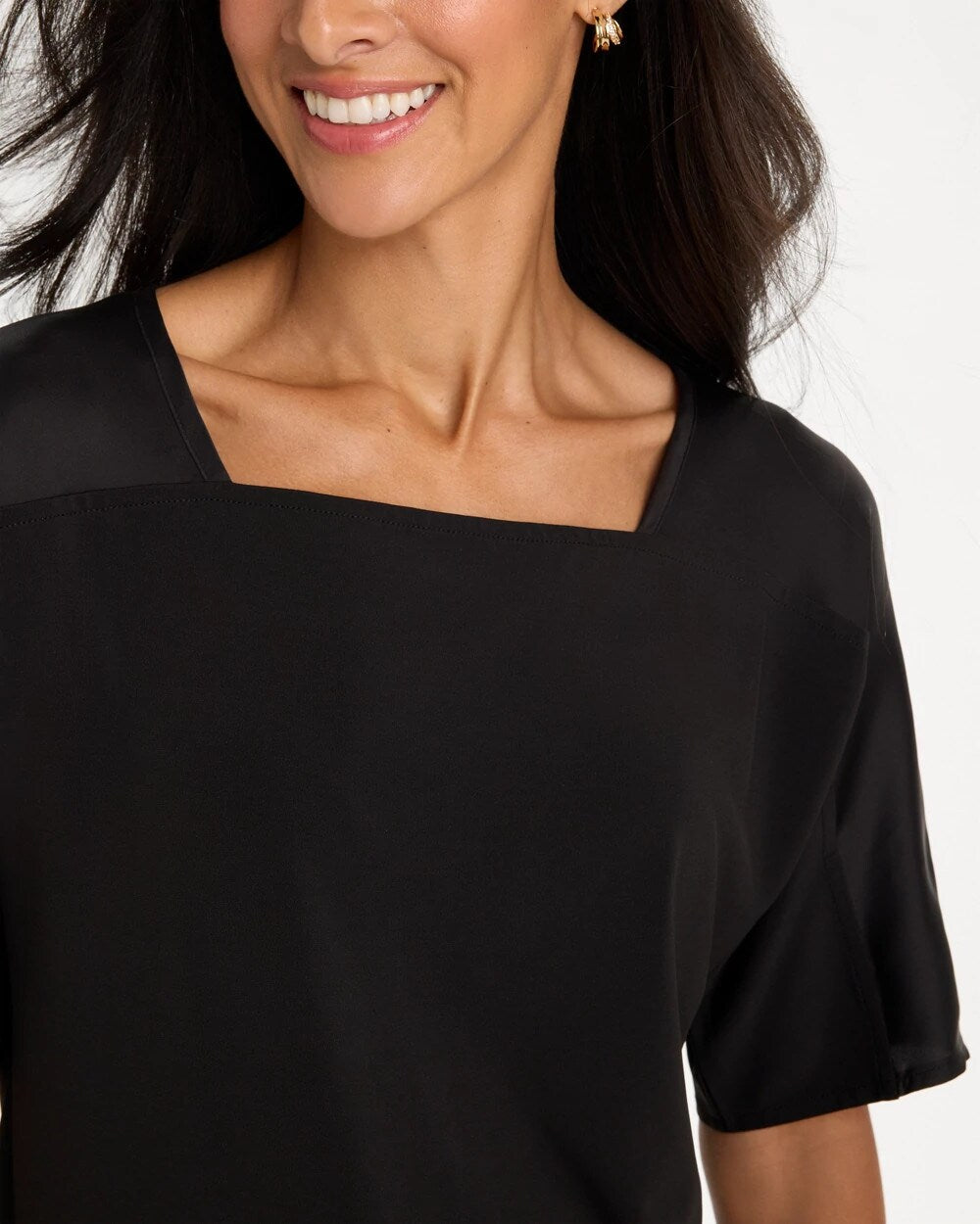 Jersey Satin Trim Elbow Tee