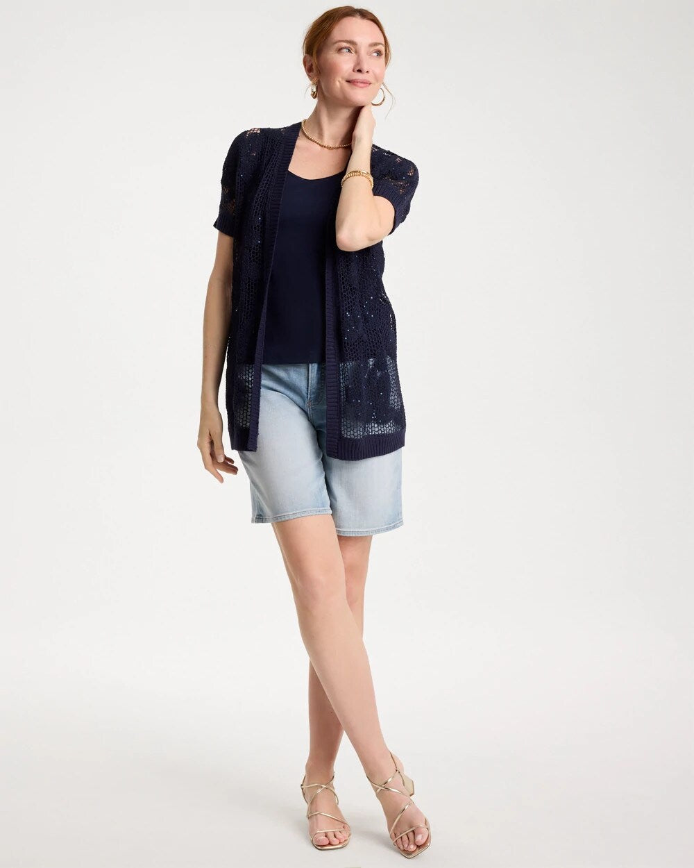 Cotton-Blend Crochet Cocoon Cardigan