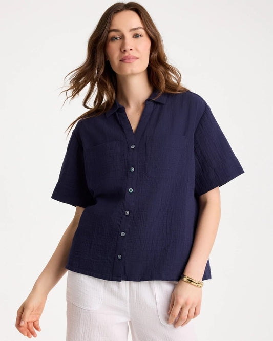 Cotton Gauze Camp Shirt