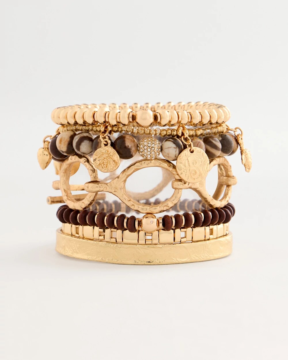 Genuine Zebra Jade Stone Stretch Bracelet