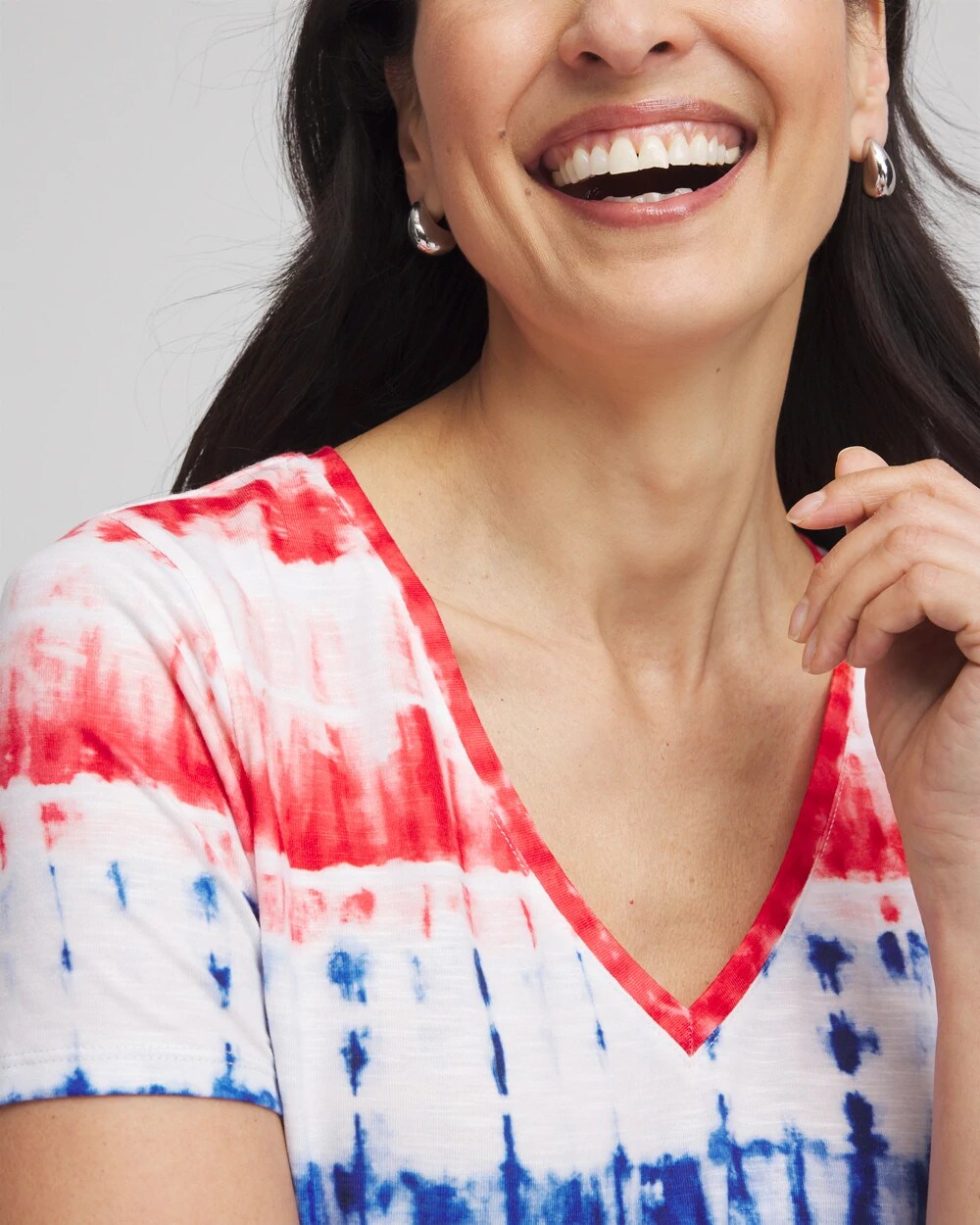 Zenergy Americana Tie-dye V-Neck Tee