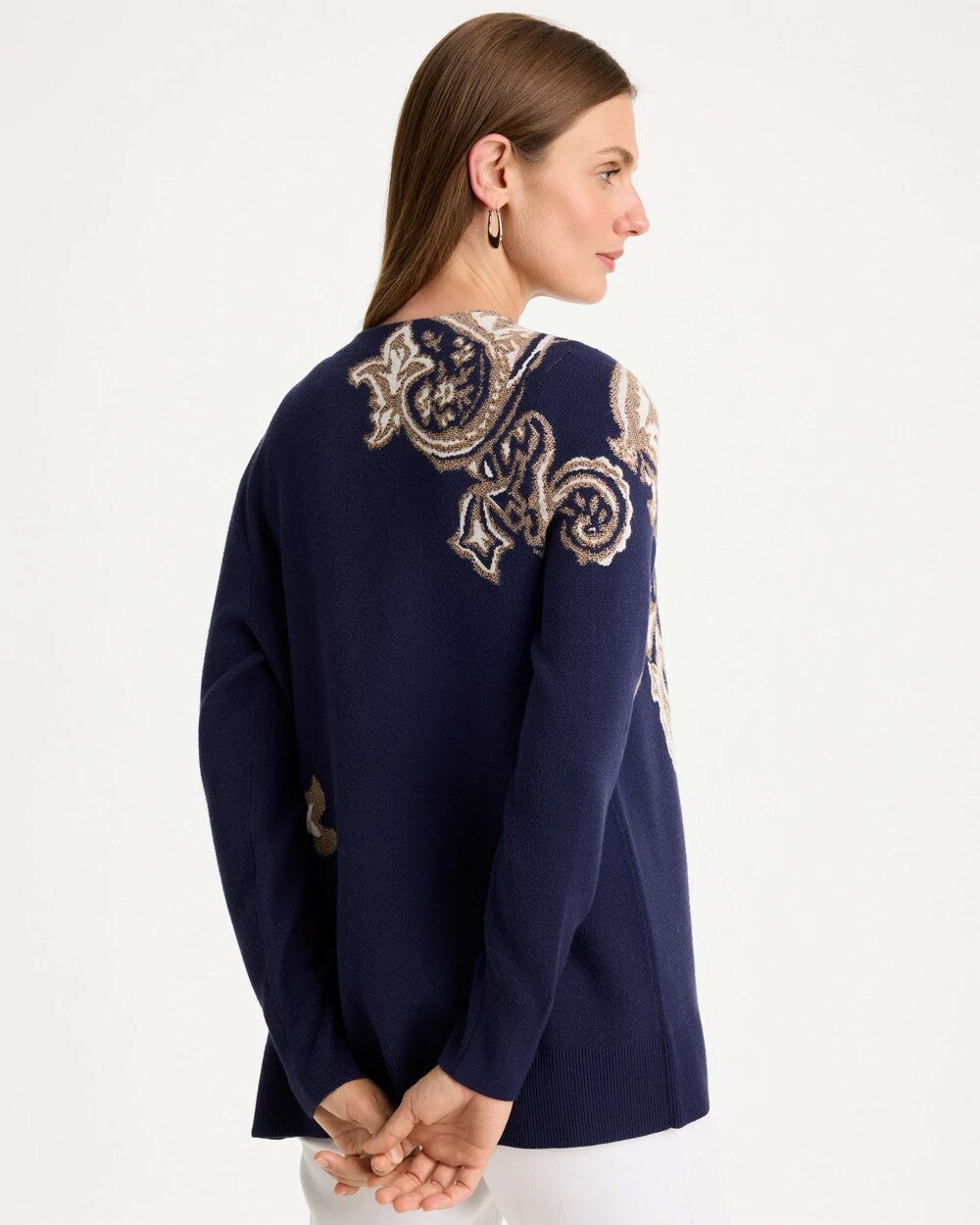 Ella Printed Long-Sleeve Cardigan