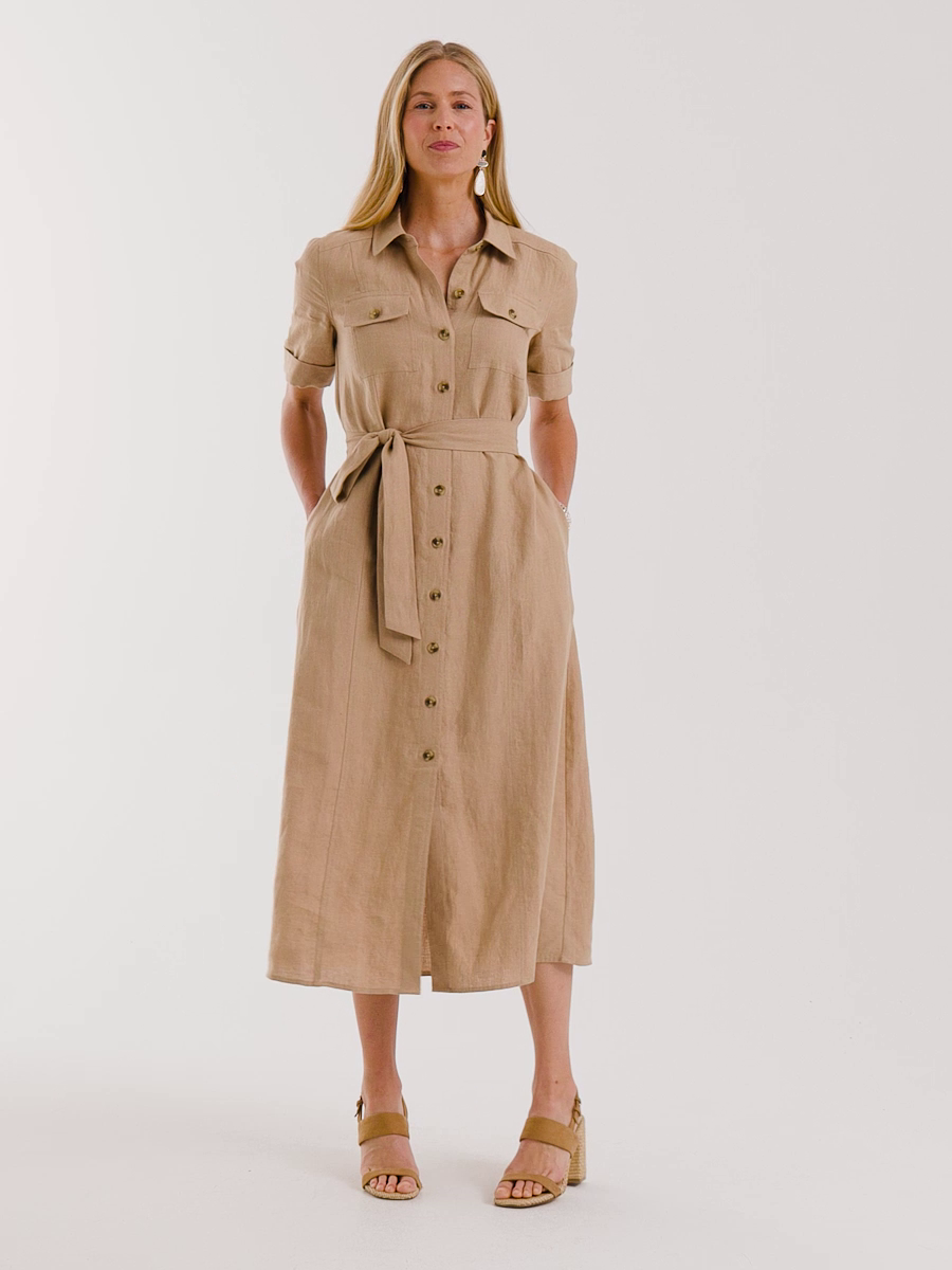 Linen Safari Shirtdress