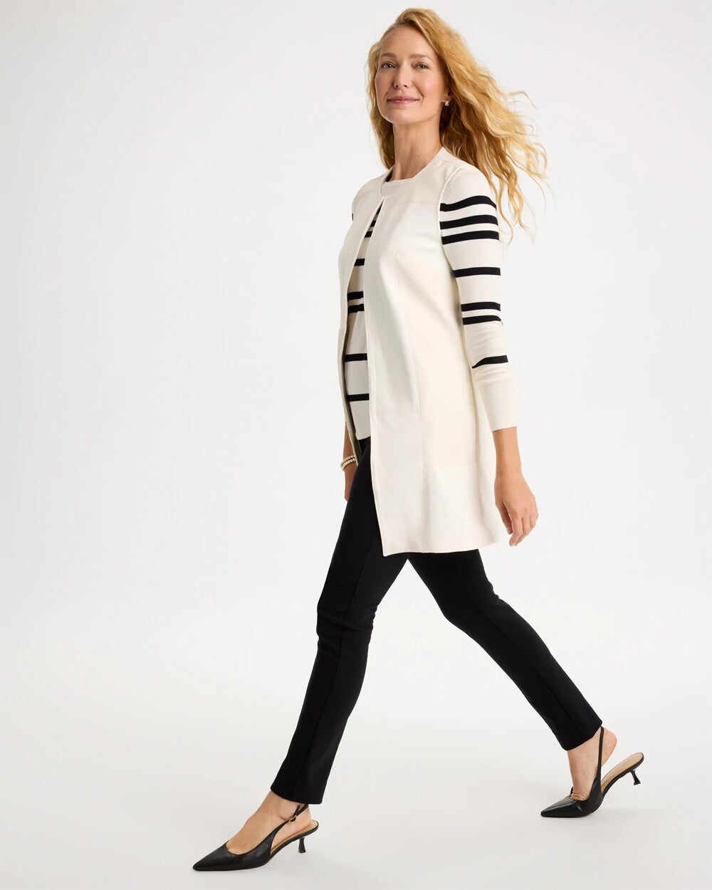 Faux Suede Ponte Long Vest