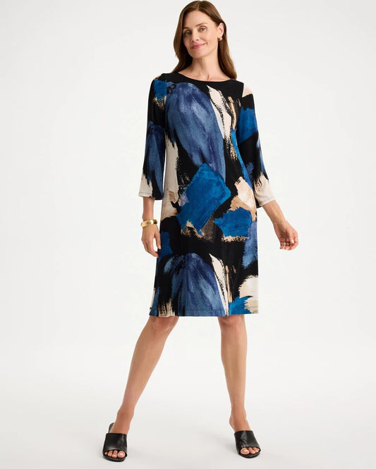 Travelers Printed 3/4 Bell Sleeve Dress