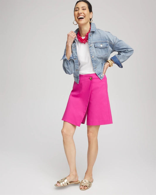 Brigitte Pull-On Asymmetrical Wrap Skort
