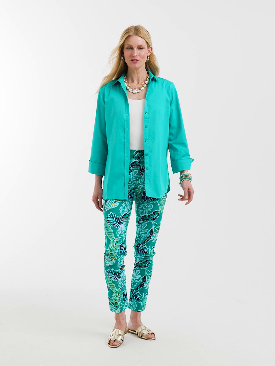 Brigitte Tropical Pull-On Ankle Pants