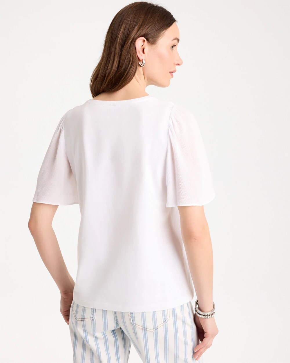 Gauze Sleeve Soft-Stretch Tee