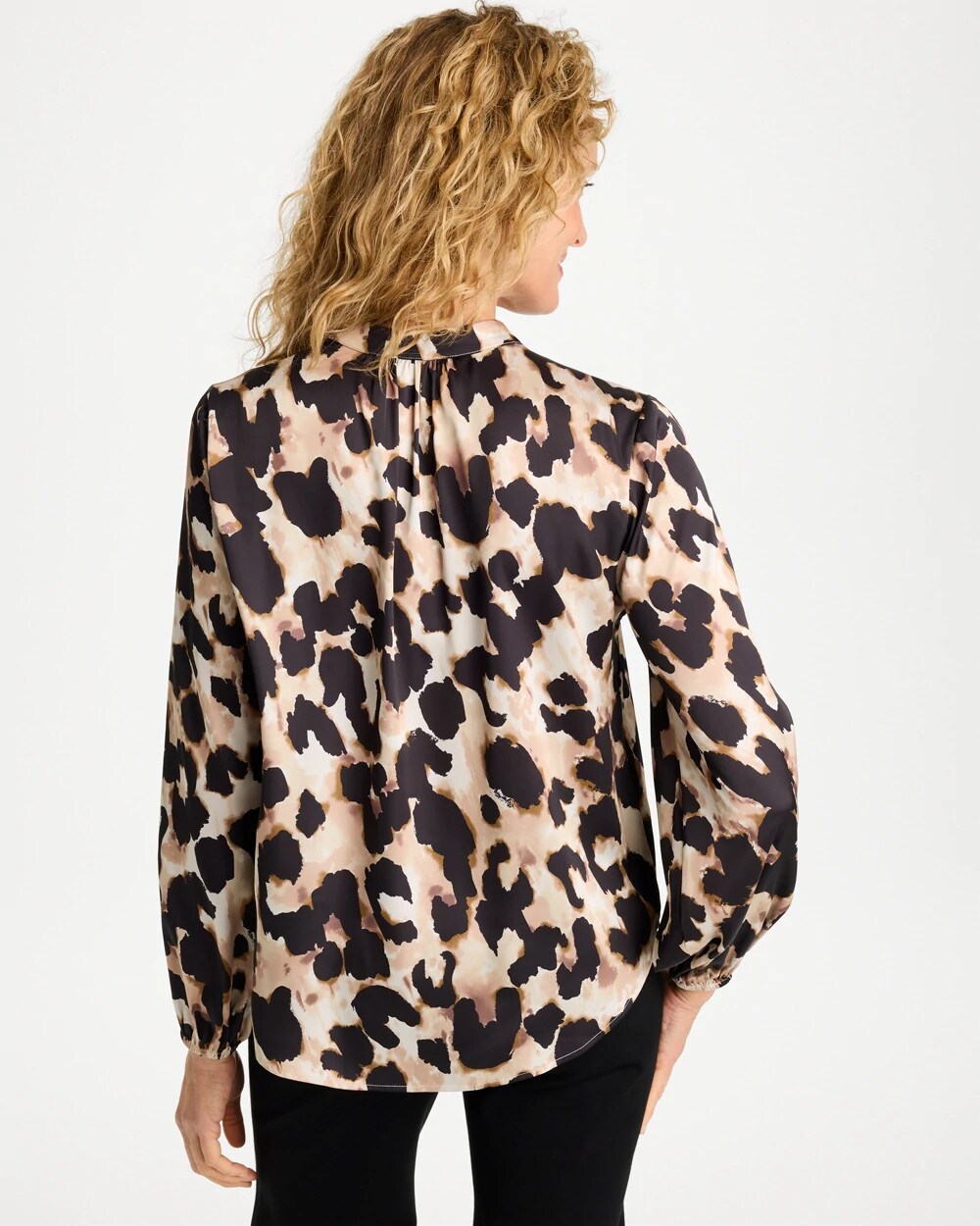 Satin Animal Print Blouse