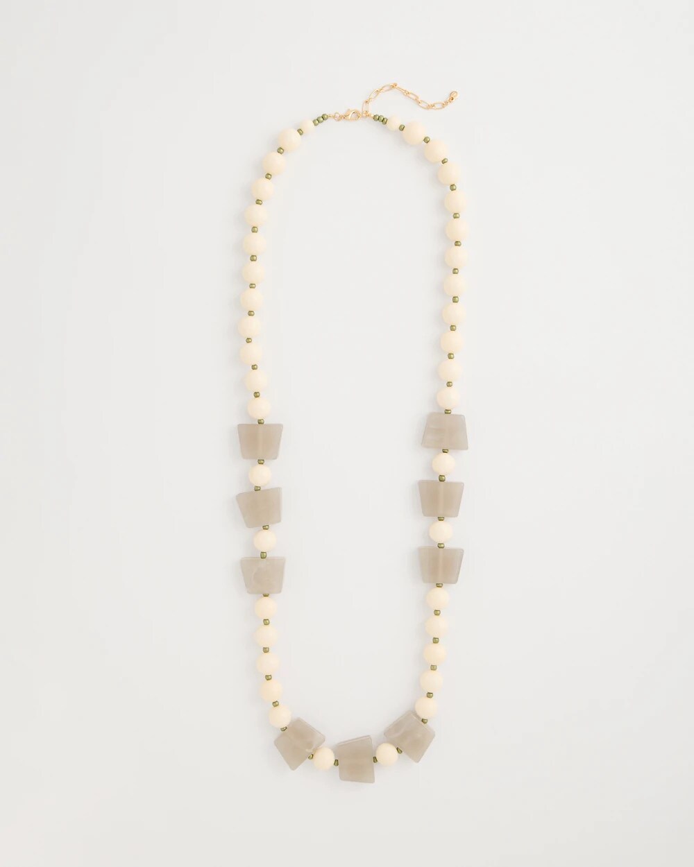 Long Geo Beaded Necklace