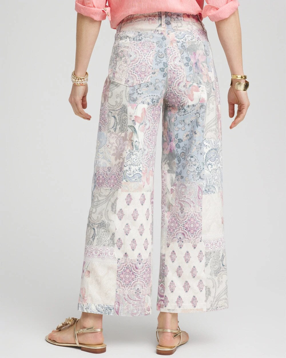So Slimming High-Rise Floral Patchwork Jeans