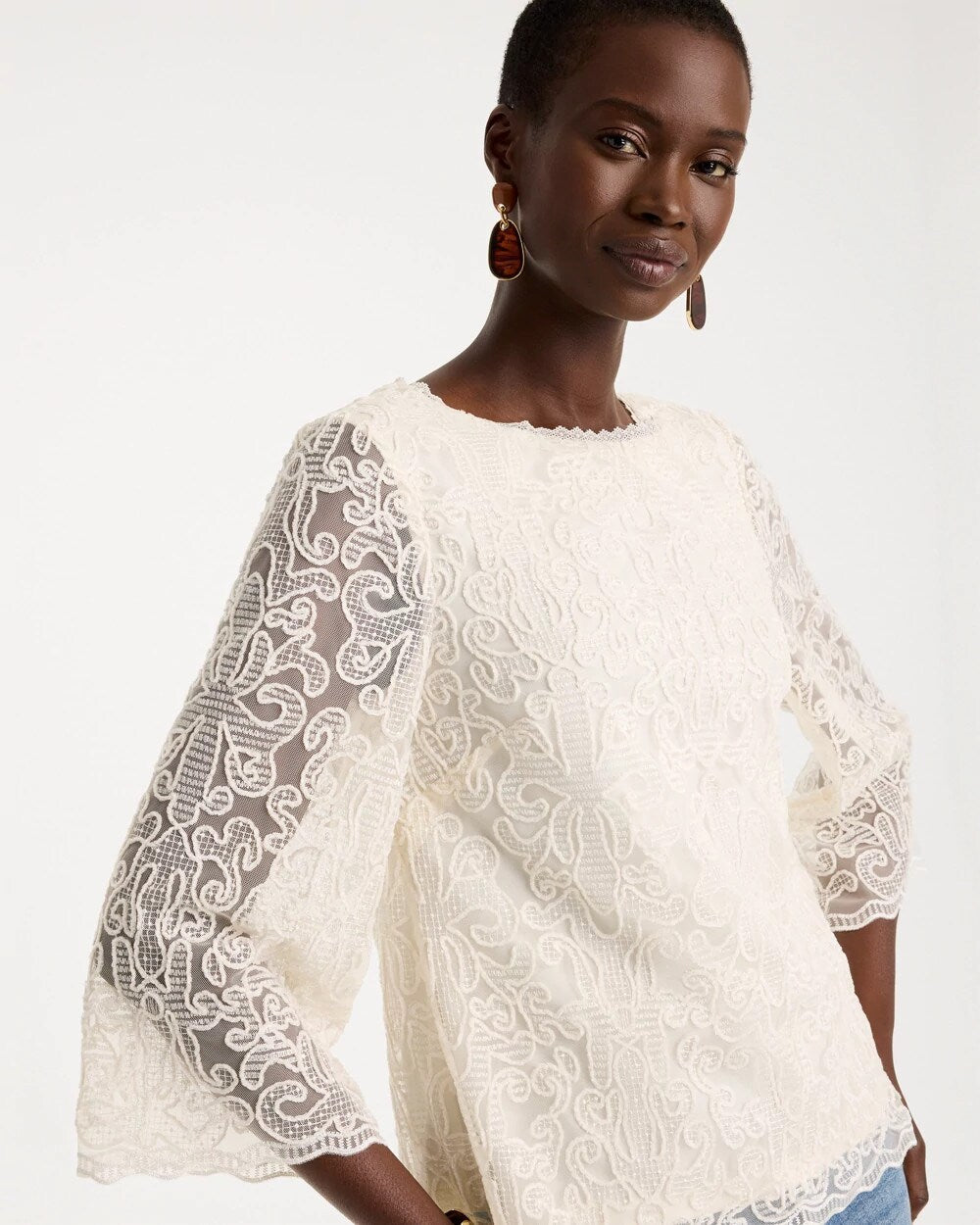 Lace Applique Popover Top