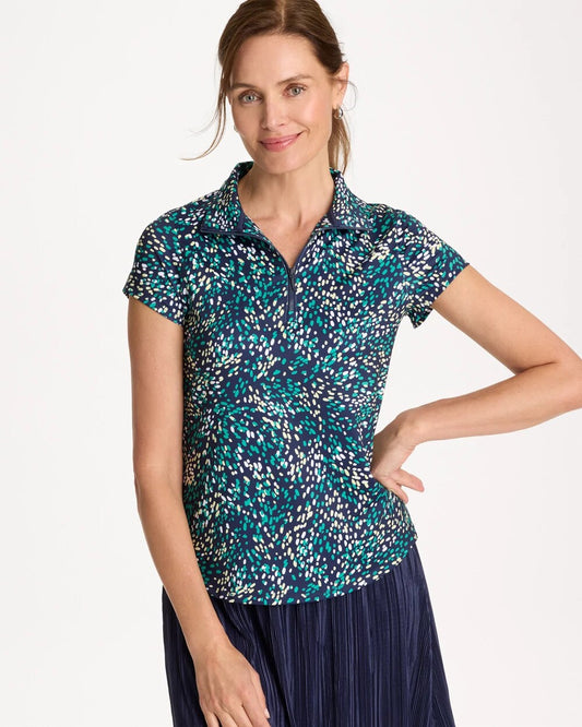 Zenergy UPF Dots Half Zip Polo