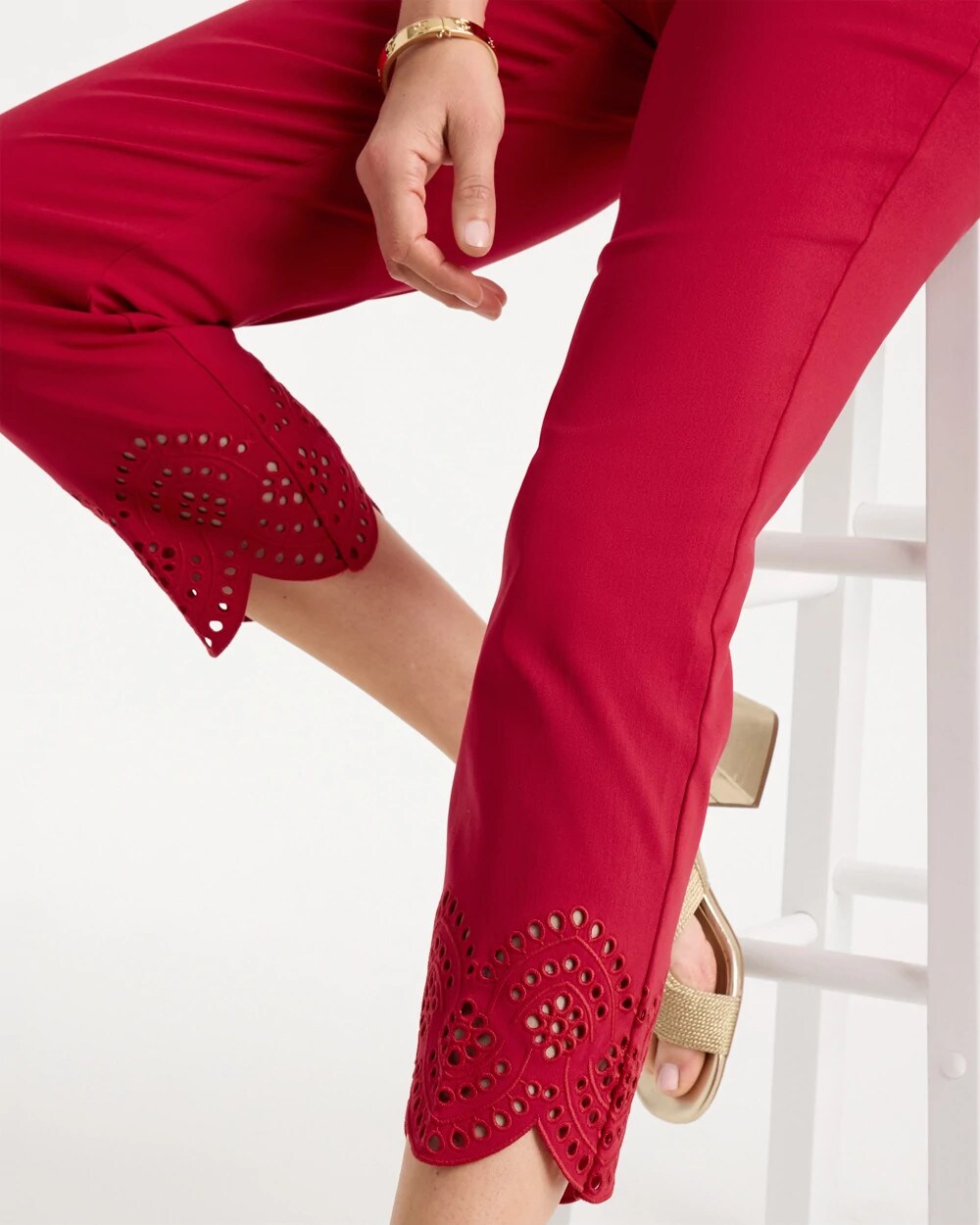 Brigitte Slim Scalloped Ankle Pants