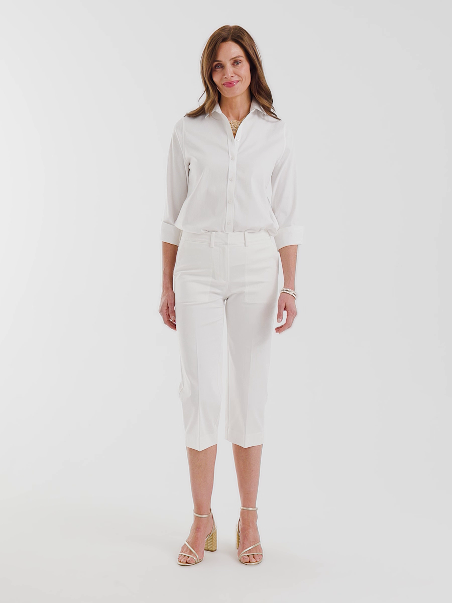 Emme Sateen Straight Capri Pants