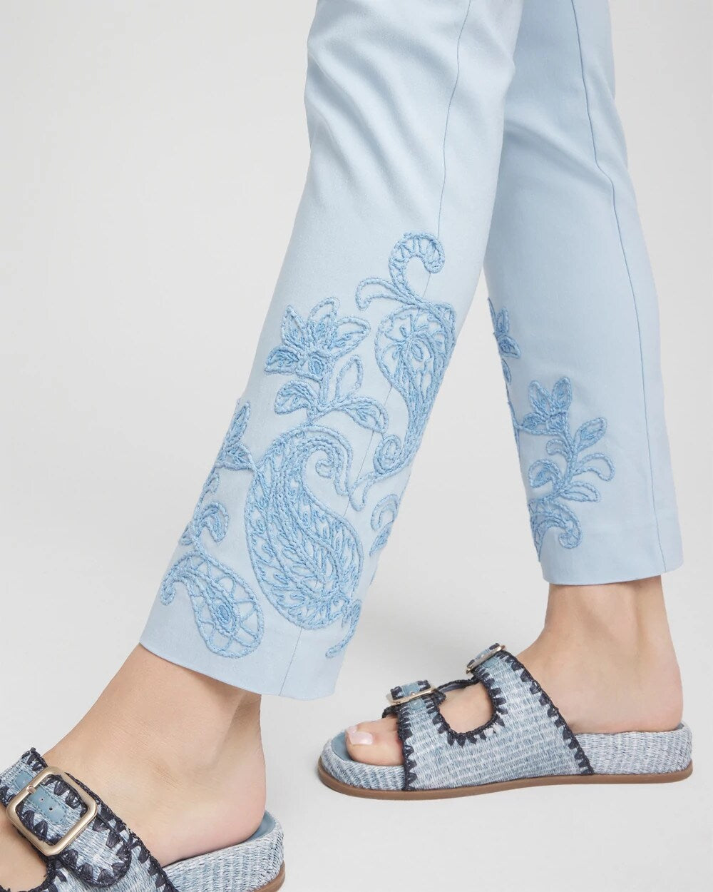 Brigitte Embroidered Ankle Pants