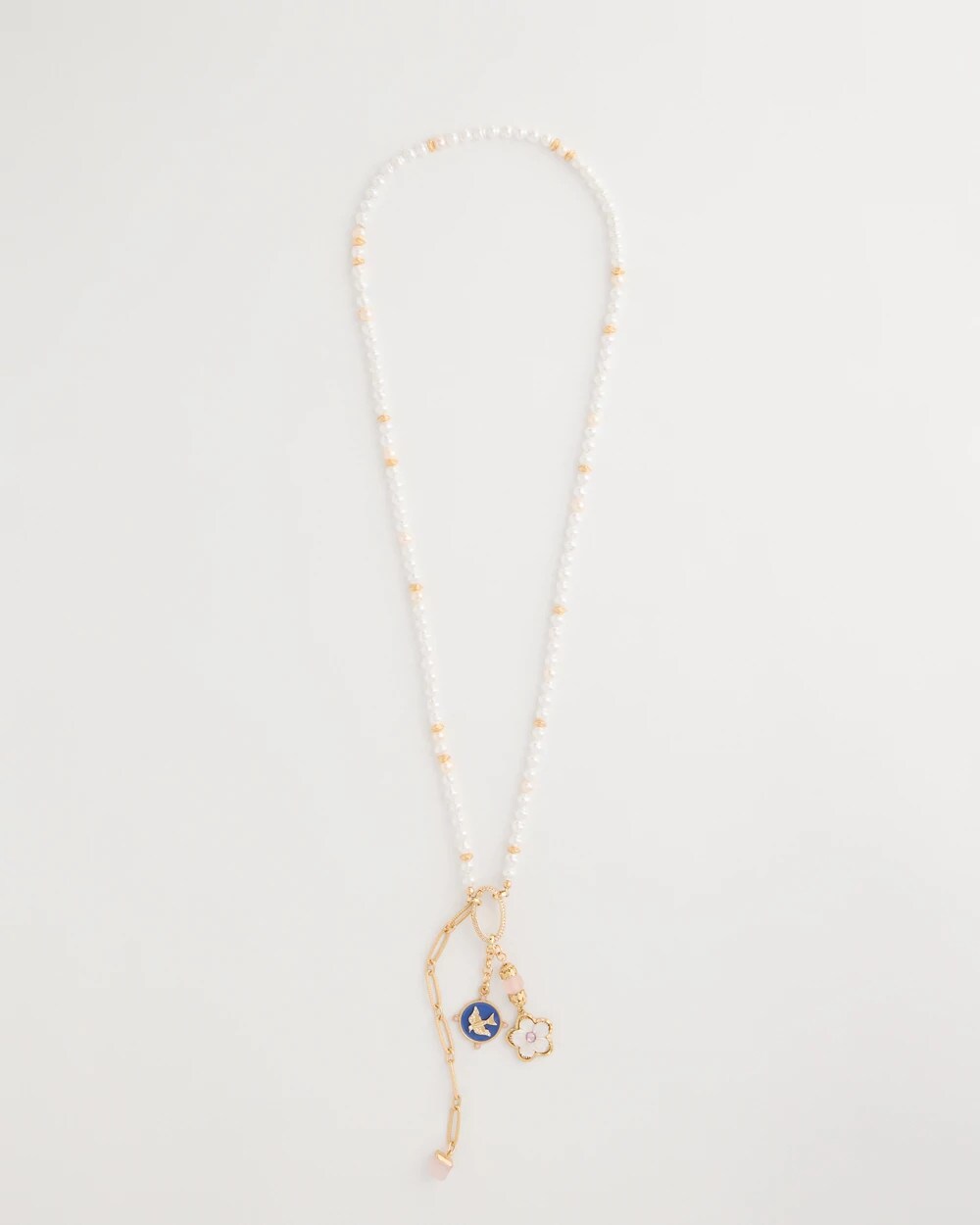 Medallion Pendant Pearl Necklace