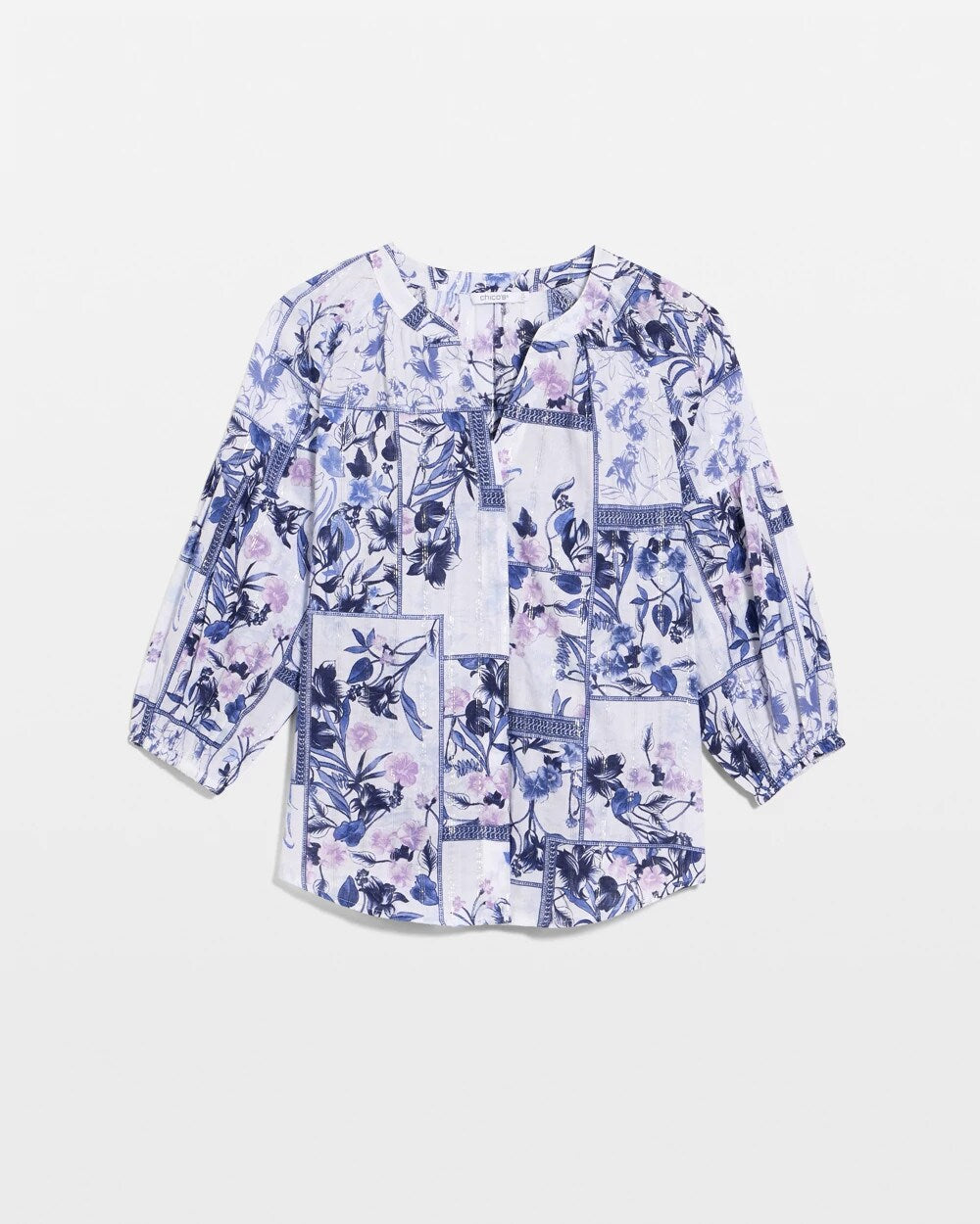 Cotton Printed Billow Sleeve Blouse
