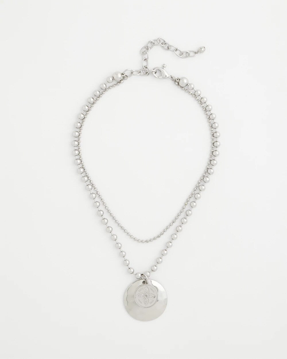Short Silver Ball Chain Pendant