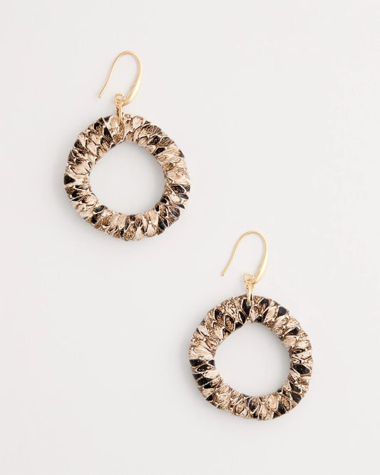 Python Animal Print Open Hoop Earrings
