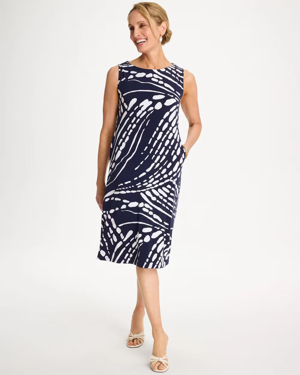 Jersey Knit Printed Shift Dress
