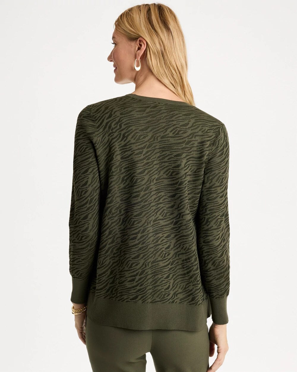 Ella Jacquard Long-Sleeve Cardigan